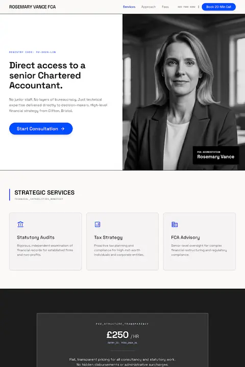 Technical Ledger — Accounting website design