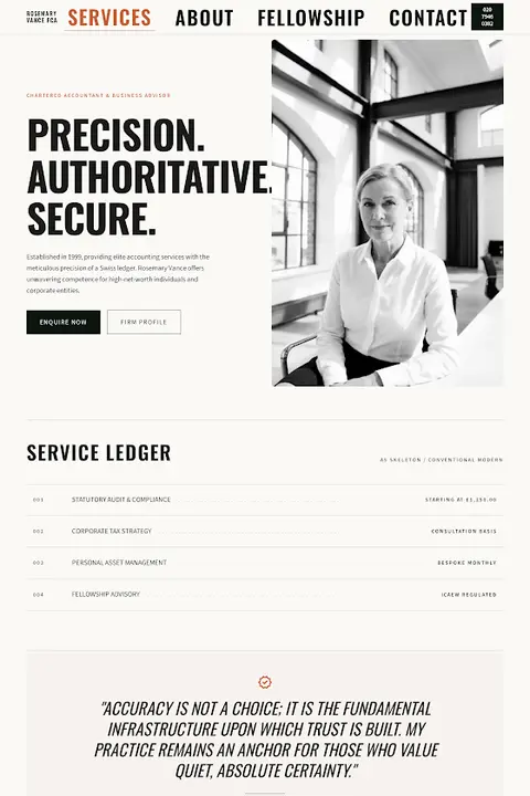 The Clifton Dossier — Accounting website design