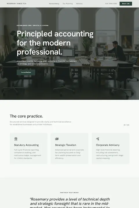 The Ledger Monograph — Accounting website design