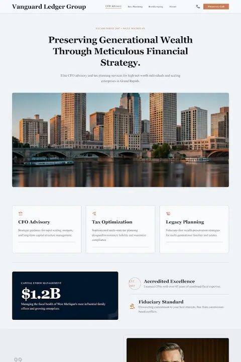 Institutional Ledger — Accounting website design