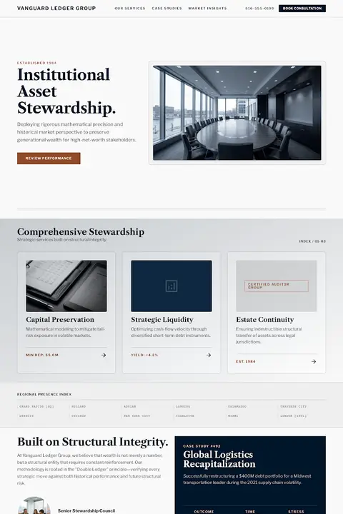 Vanguard Ledger — Accounting website design
