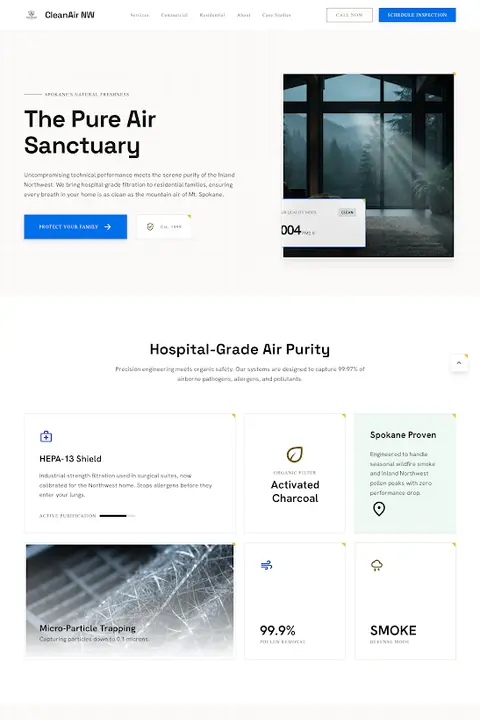 Aether & Iron — Air Duct Cleaning website design