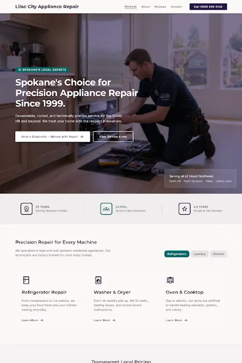 Modern Heritage — Appliance Repair website design