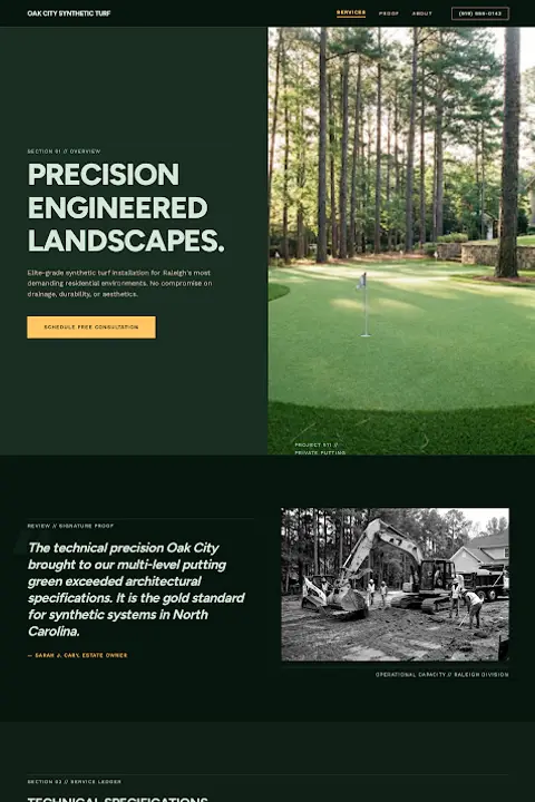 The Botanical Ledger — Artificial Grass Installation website design