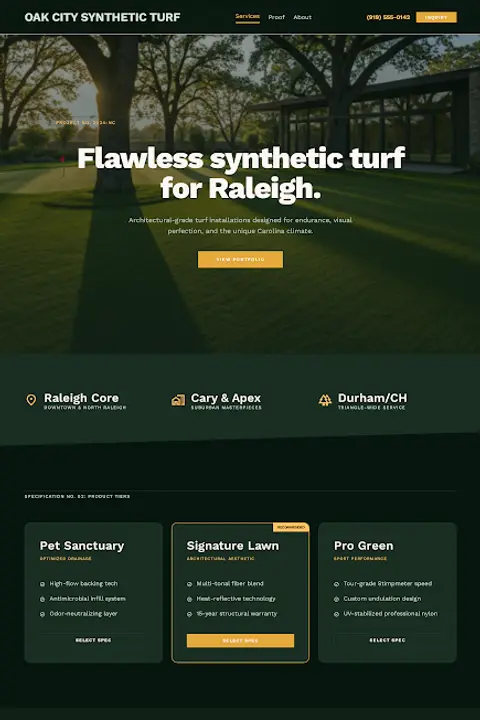 The Botanical Ledger — Artificial Grass Installation website design