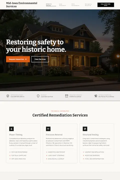 The Safety Dossier — Asbestos Testing & Removal website design