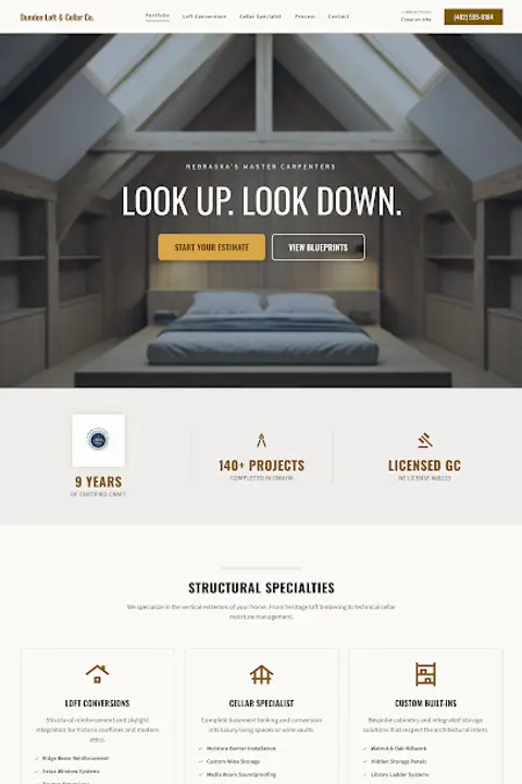 The Architect's Folio — Attic & Basement Finishing website design