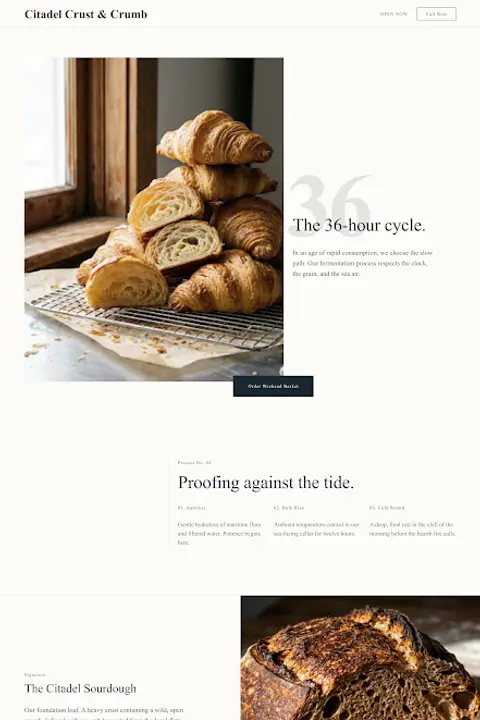 Citadel Crust & Crumb — Bakery website design