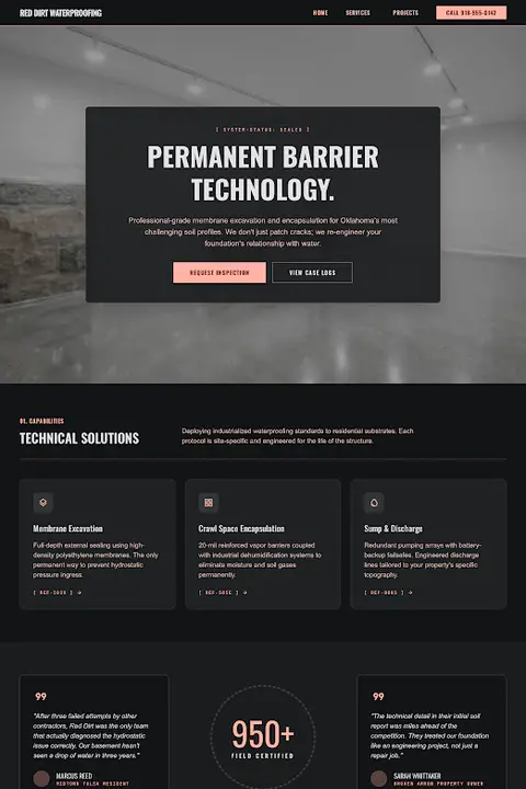 The Structural Ledger — Basement Waterproofing website design