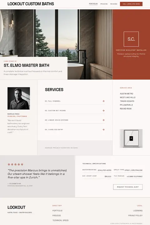 The Architectural Monograph — Bathroom Remodeling website design
