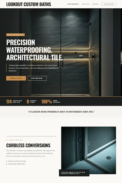 Blueprint Ledger — Bathroom Remodeling website design