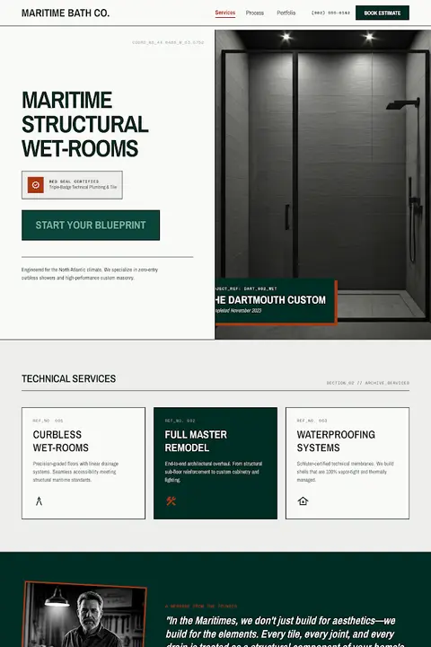 Maritime Gridwork — Bathroom Remodeling website design