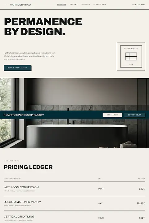 The Structural Grid — Bathroom Remodeling website design