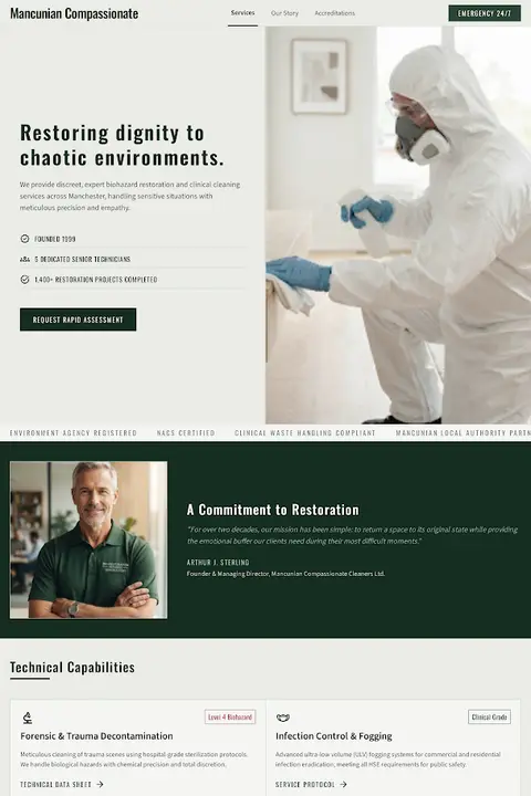 Mancunian Compassionate Cleaners — Biohazard & Hoarding Cleanup website design