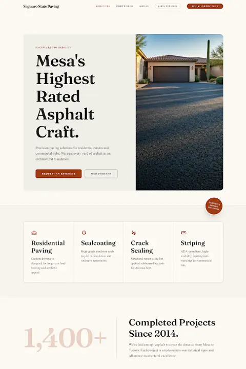 Desert Hearth & Asphalt — Blacktop & Asphalt Contractor website design