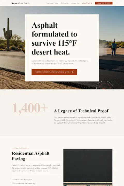 Desert Hearth & Asphalt — Blacktop & Asphalt Contractor website design