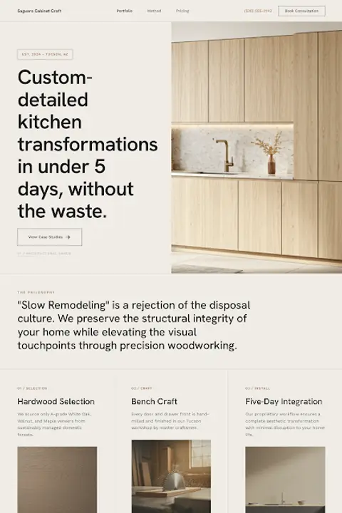 The Precision Guild — Cabinet Refacing website design