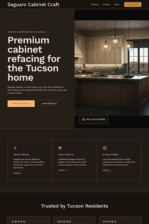 The Joiner’s Ledger — Cabinet Refacing website design