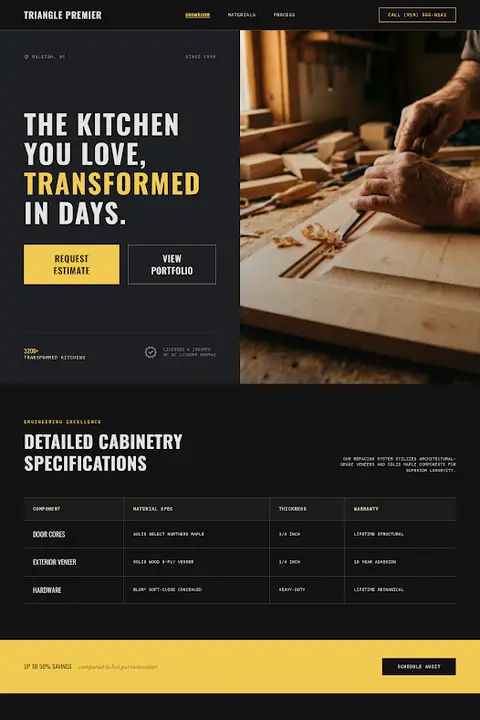 Architectural Joinery — Cabinet Refacing website design