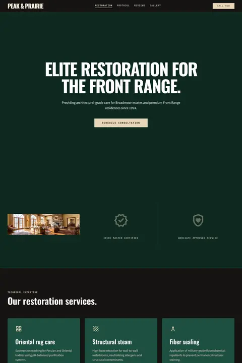 Forest & Granite Ledger — Carpet & Rug Cleaning website design