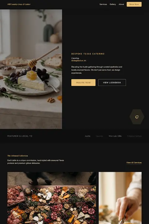 Midnight Harvest — Catering website design