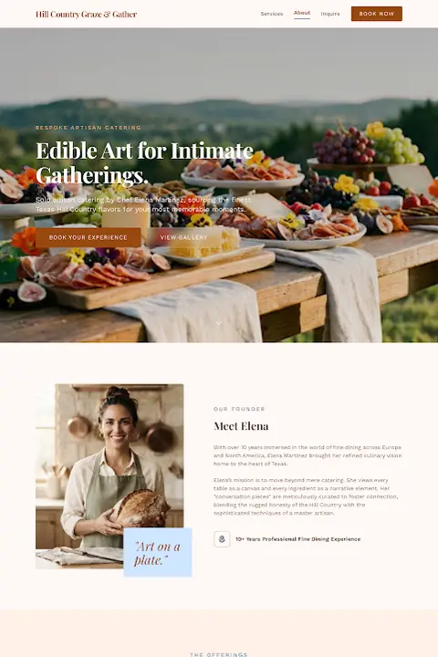 Hill Country Graze & Gather — Catering website design