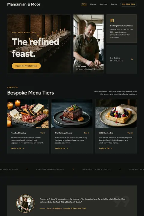 The Refined Feast — Catering website design