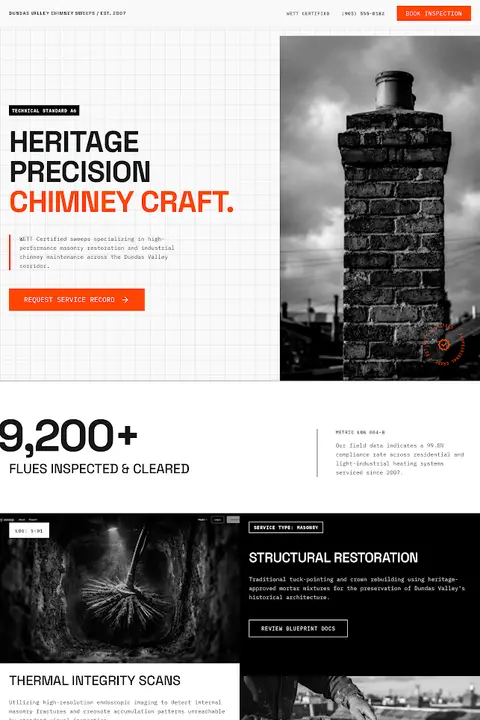 Technical Heritage — Chimney Cleaning & Repair website design