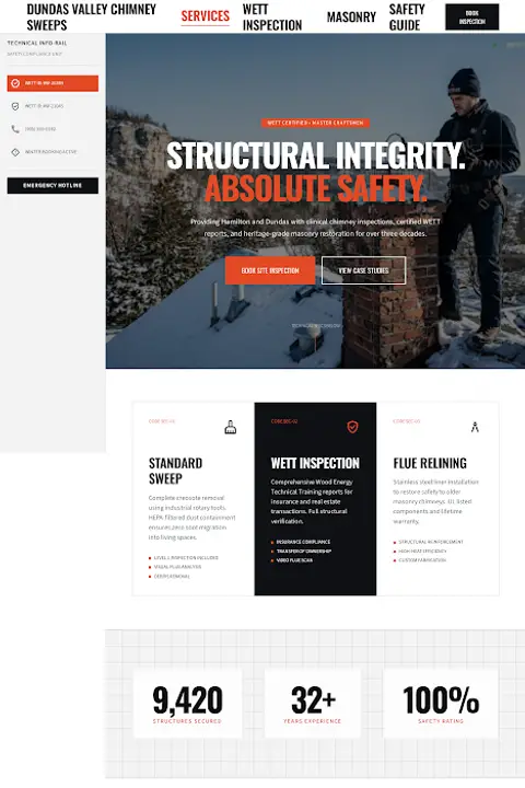 The Blueprint Grid — Chimney Cleaning & Repair website design