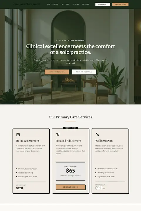 The Trust Ledger — Chiropractor website design