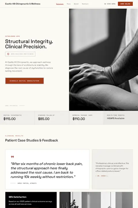 The Clinical Ledger — Chiropractor website design