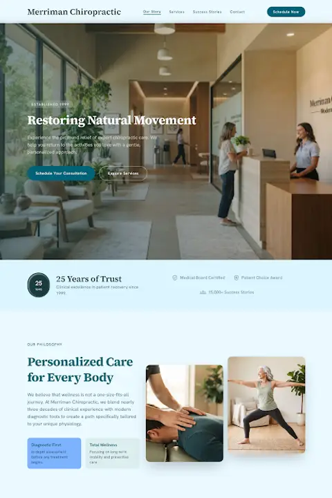 Serene Alignment — Chiropractor website design
