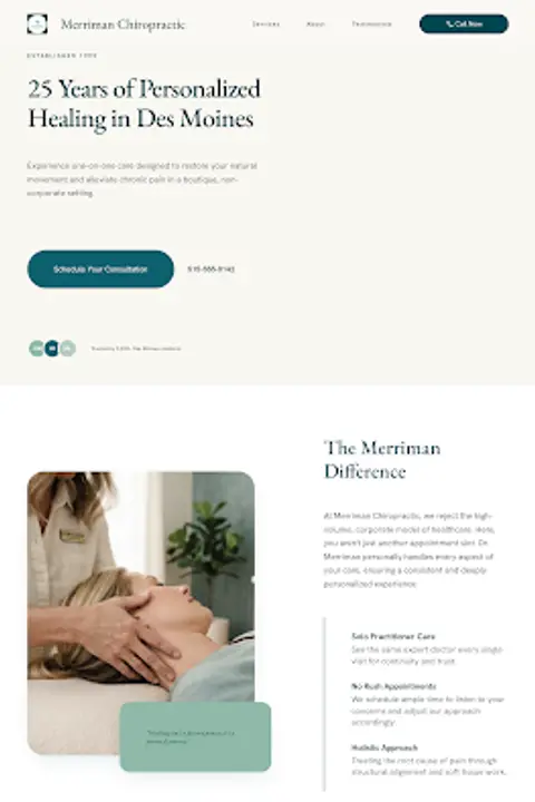 Serene Alignment — Chiropractor website design