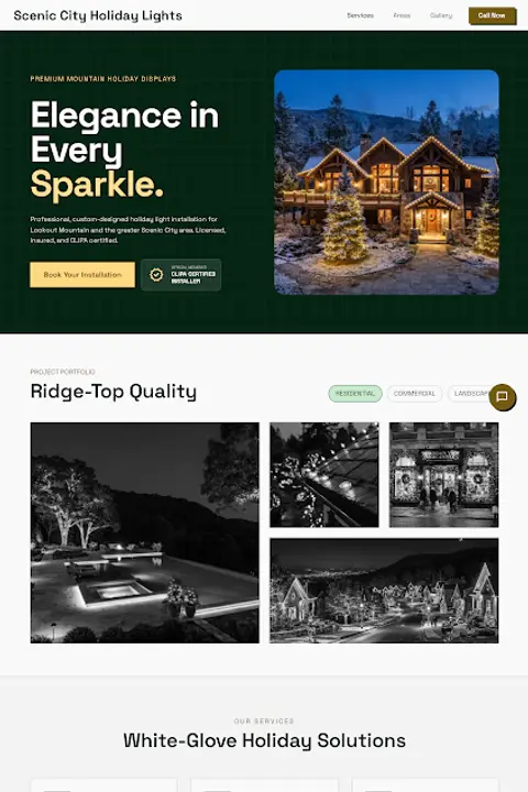 Alpine Grid & Glow — Christmas Light Installation website design
