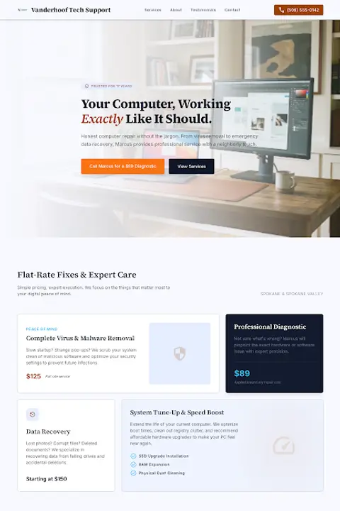Craftsman Tech — Computer Repair & IT Support website design