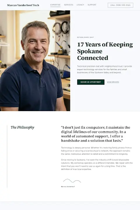 Craft & Registry — Computer Repair & IT Support website design