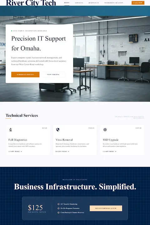 Technical Swiss Grid — Computer Repair & IT Support website design