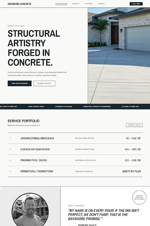 Structural Masonry System — Concrete Contractor website design
