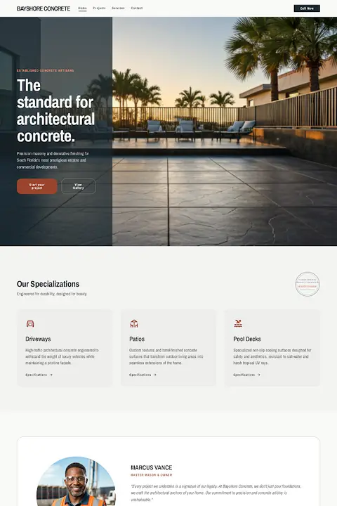 Structural Masonry System — Concrete Contractor website design