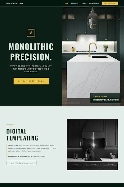 The Mason's Folio — Countertop Installation website design