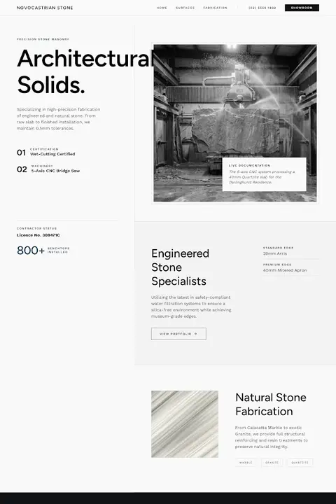 Lithic Precision — Countertop Installation website design