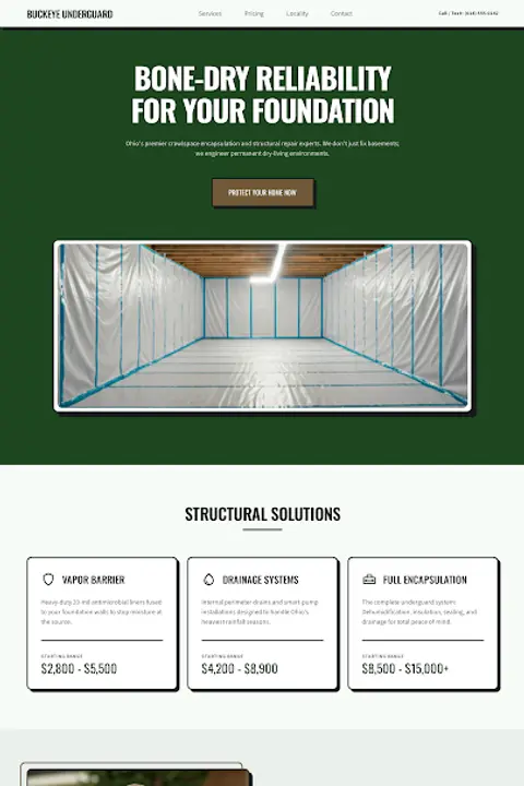 The Structural Grid — Crawl Space Encapsulation website design
