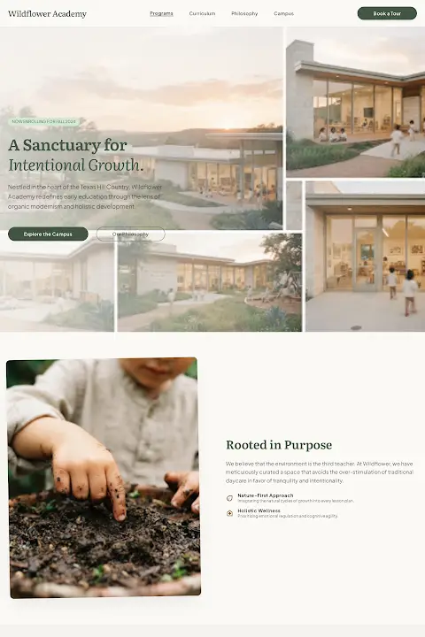 Organic Sanctuary — Daycare website design