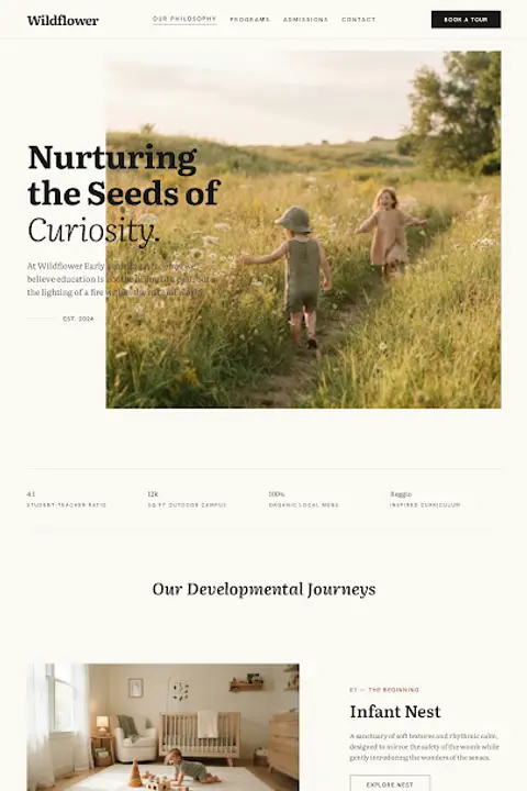 Earth & Stone — Daycare website design