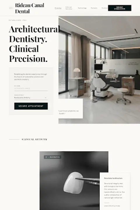 Clinical Editorial — Dentist website design