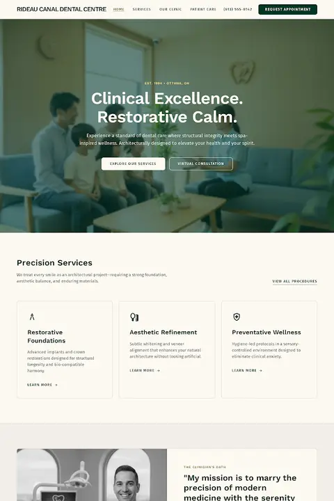 Tranquil Precision — Dentist website design