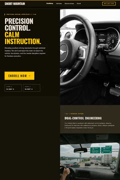 Precision Performance — Driving School website design