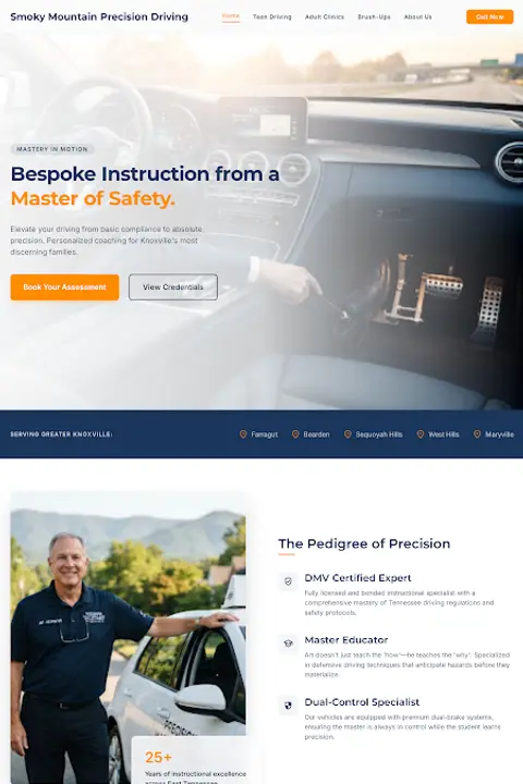 Precision Peak — Driving School website design