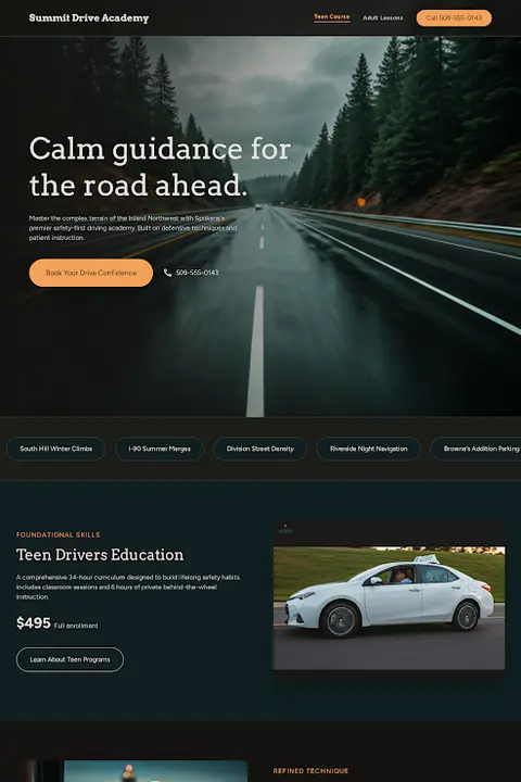 The Protected Path — Driving School website design