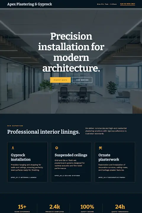 Structural Precision — Drywall Contractor website design